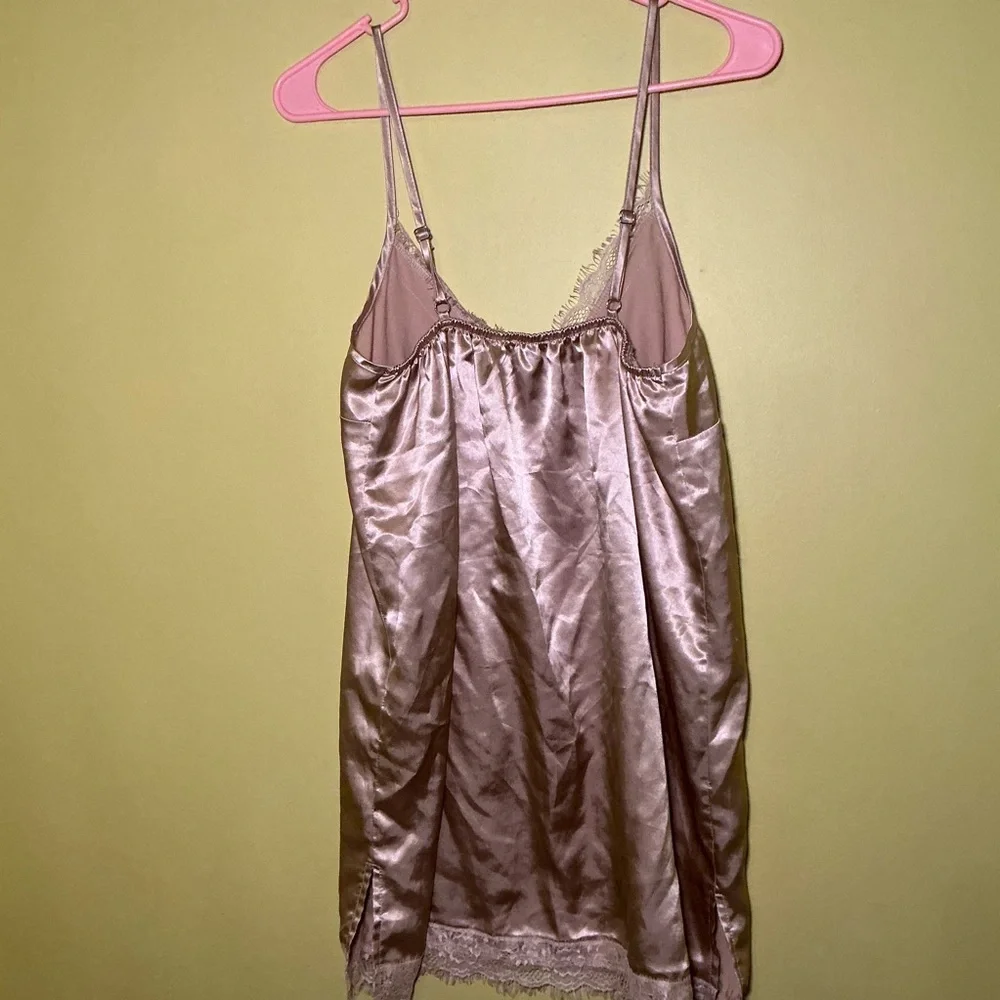 Beige Lace and Satin Nightgown Slip
